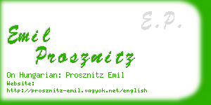 emil prosznitz business card